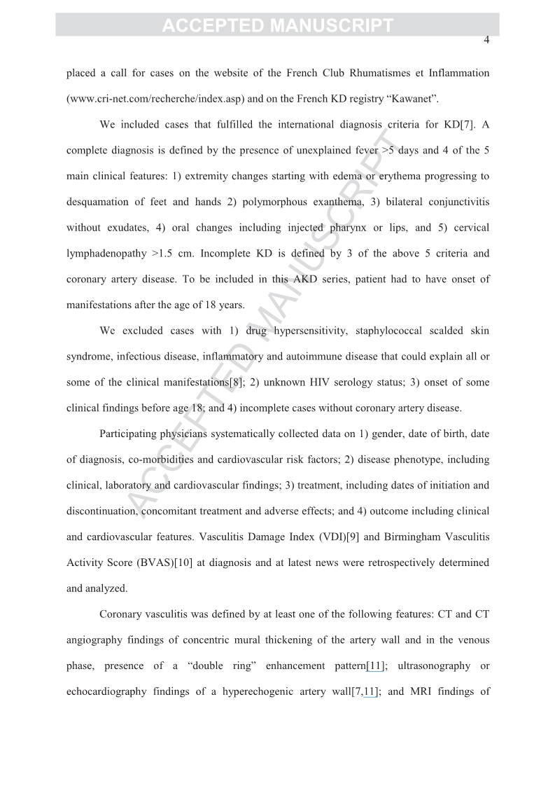 Kawasaki diseasein adults in France.
