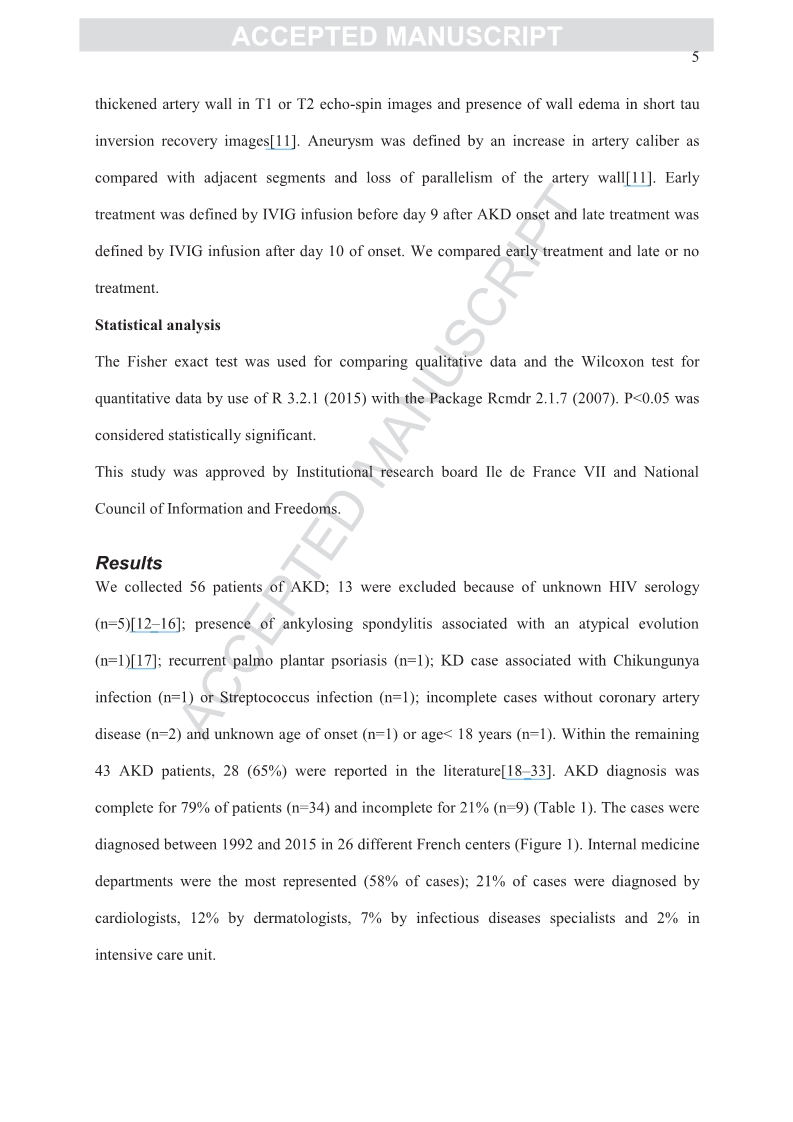 Kawasaki diseasein adults in France.