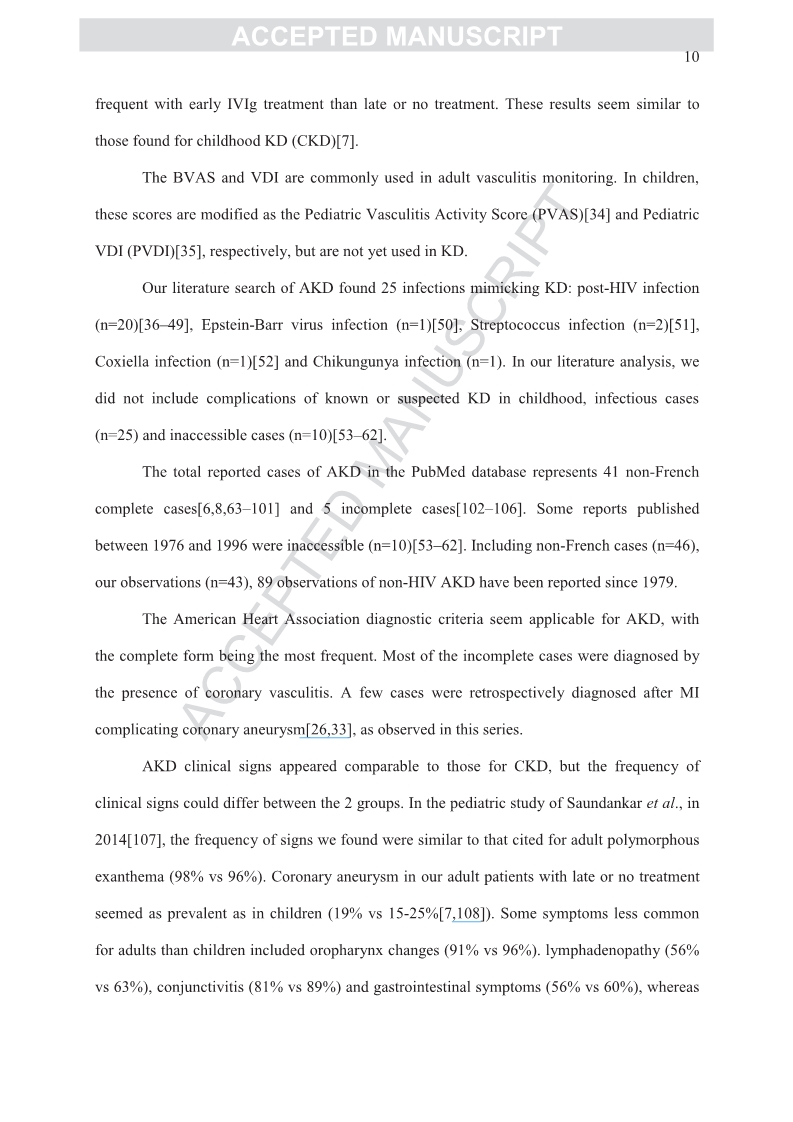 Kawasaki diseasein adults in France.