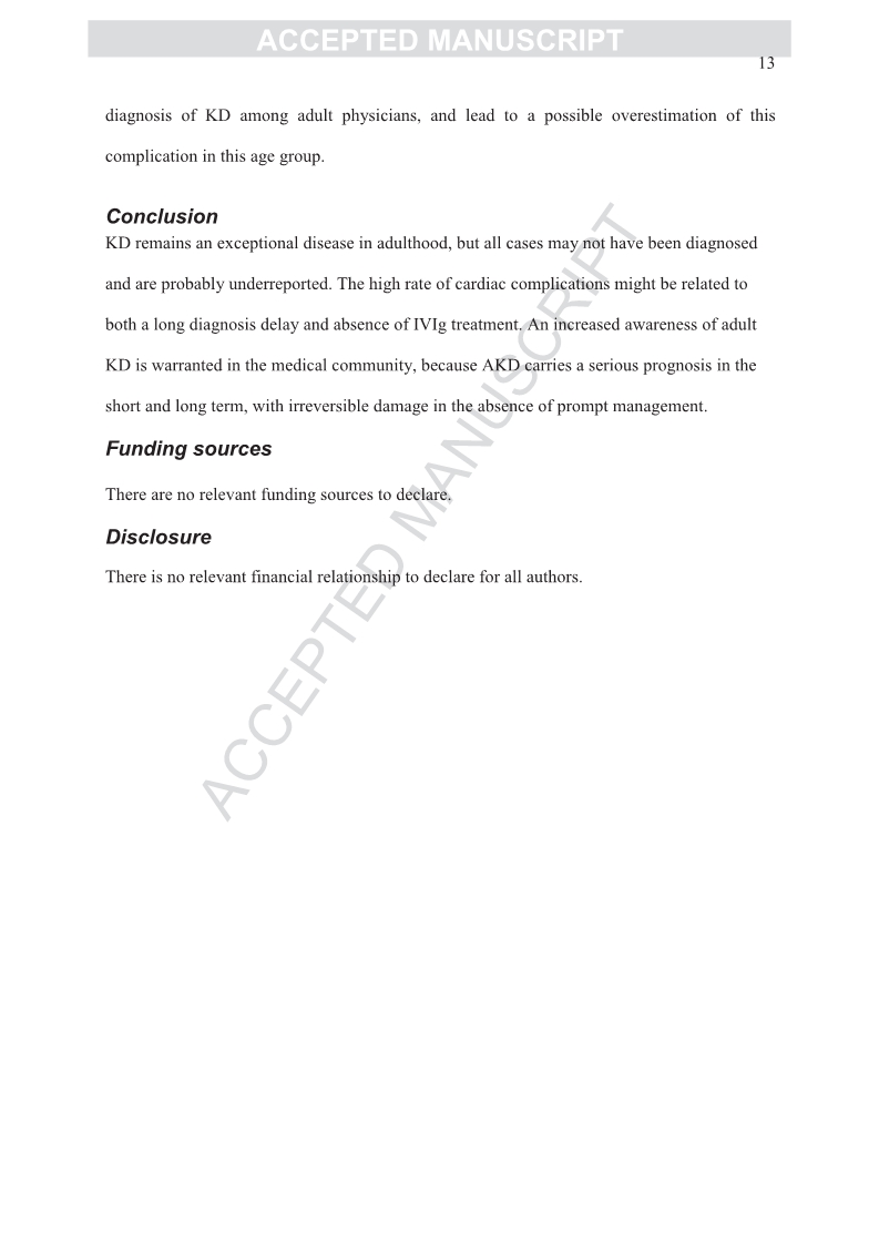 Kawasaki diseasein adults in France.