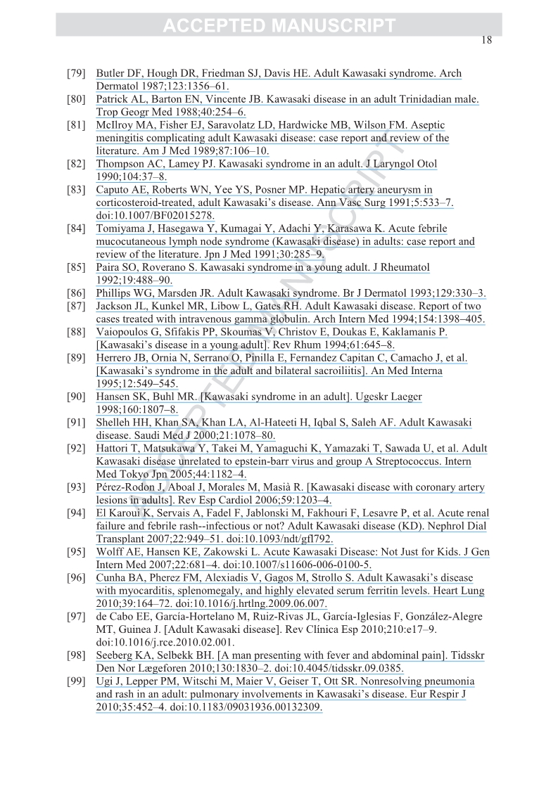 Kawasaki diseasein adults in France.