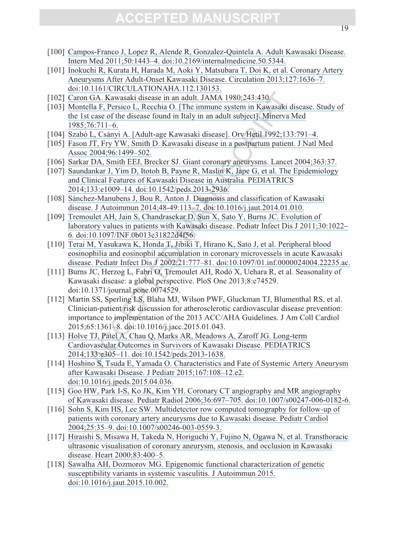 Kawasaki diseasein adults in France.